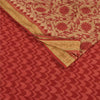 Sanskriti Vintage Sarees Red/Cream Pure Cotton Printed Sari 5yd Craft Fabric