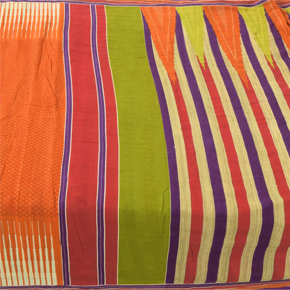 Sanskriti Vintage Sarees Indian Multi Pure Cotton Printed Sari 5yd Craft Fabric