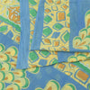 Sanskriti Vintage Sarees Indian Blue Pure Cotton Printed Sari 5yd Craft Fabric