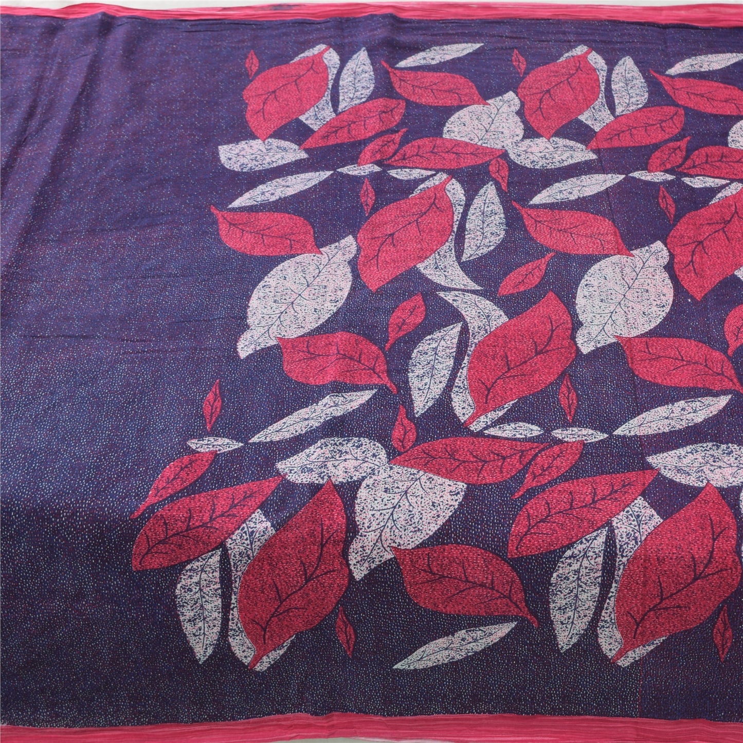 Sanskriti Vintage Sarees Indian Purple Pure Cotton Printed Sari 5yd Craft Fabric