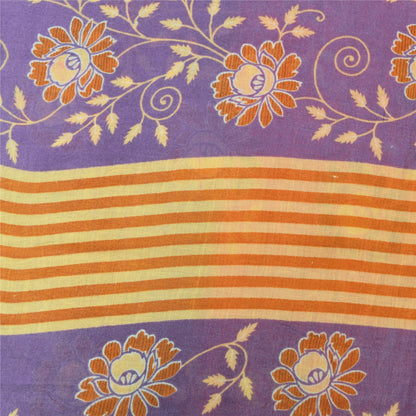 Sanskriti Vintage Sarees Indian Red/Purple Pure Cotton Printed Sari Craft Fabric