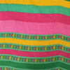 Sanskriti Vintage Sarees Indian Green Pure Cotton Printed Sari 5yd Craft Fabric