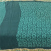 Sanskriti Vintage Sarees Indian Sea-Green Pure Cotton Printed Sari Craft Fabric