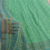 Sanskriti Vintage Sarees Indian Green Pure Cotton Printed Sari 6yd Craft Fabric