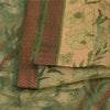 Sanskriti Vintage Sarees Cream/Green Kota Woven Pure Cotton Printed Sari Fabric