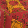 Sanskriti Vintage Sarees Red/Yellow Pure Cotton Printed Sari 5yd Craft Fabric