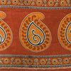 Sanskriti Vintage Sarees Indian Orange Pure Cotton Printed Sari 5yd Craft Fabric