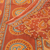 Sanskriti Vintage Sarees Indian Orange Pure Cotton Printed Sari 5yd Craft Fabric