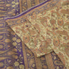 Sanskriti Vintage Sarees Indian Ivory Pure Cotton Printed Sari 5yd Craft Fabric