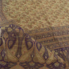 Sanskriti Vintage Sarees Indian Ivory Pure Cotton Printed Sari 5yd Craft Fabric