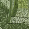 Sanskriti Vintage Sarees Green/Ivory Pure Cotton Printed Sari 5yd Craft Fabric