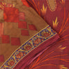 Sanskriti Vintage Sarees Indian Brown Pure Cotton Printed Sari 5yd Craft Fabric