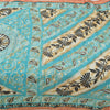 Sanskriti Vintage Sarees Indian Blue Pure Cotton Printed Sari 5yd Craft Fabric