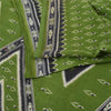 Sanskriti Vintage Sarees Indian Green Pure Cotton Printed Sari 5yd Craft Fabric