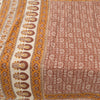 Sanskriti Vintage Sarees Indian Orange Pure Cotton Printed Sari 5yd Craft Fabric