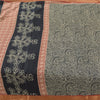 Sanskriti Vintage Sarees Black Block Printed Pure Cotton Sari 5yd Craft Fabric