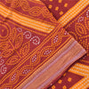 Sanskriti Vintage Sarees Red/Yellow Bandhani Printed Pure Cotton Sari 5yd Fabric