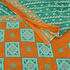 Sanskriti Vintage Sarees From India Blue Pure Cotton Print Sari 5yd Craft Fabric