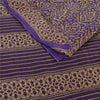 Sanskriti Vintage Sarees Indian Purple Pure Cotton Printed Sari 5yd Craft Fabric