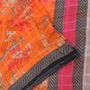 Sanskriti Vintage Sarees Indian Orange Pure Cotton Printed Sari 5yd Craft Fabric