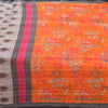 Sanskriti Vintage Sarees Indian Orange Pure Cotton Printed Sari 5yd Craft Fabric