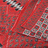 Sanskriti Vintage Sarees Red/Gray 100% Pure Cotton Printed Sari 5yd Craft Fabric