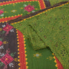 Sanskriti Vintage Sarees Green Hand Embroidered Printed Pure Cotton Sari Fabric