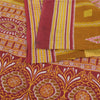 Sanskriti Vintage Sarees Mustard/Purple Pure Cotton Print Sari 5yd Craft Fabric