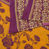 Sanskriti Vintage Sarees Indian Purple Pure Cotton Printed Sari 5yd Craft Fabric