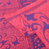 Sanskriti Vintage Sarees Pink/Blue Pure Cotton Printed Sari 5yd Craft Fabric