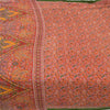 Sanskriti Vintage Sarees Indian Orange Pure Cotton Printed Sari 5yd Craft Fabric