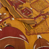 Sanskriti Vintage Sarees Saffron 100% Pure Cotton Printed Sari 5yd Craft Fabric