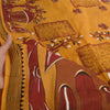 Sanskriti Vintage Sarees Saffron 100% Pure Cotton Printed Sari 5yd Craft Fabric