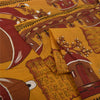 Sanskriti Vintage Sarees Saffron 100% Pure Cotton Printed Sari 5yd Craft Fabric