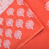 Sanskriti Vintage Sarees Pink/Orange Batik Printed Pure Cotton Sari 5yd Fabric