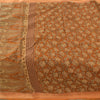 Sanskriti Vintage Sarees Indian Orange Pure Cotton Printed Sari 5yd Craft Fabric