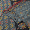 Sanskriti Vintage Sarees Grayish-Blue Pure Cotton Printed Sari 5yd Craft Fabric