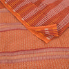 Sanskriti Vintage Sarees Indian Orange Pure Cotton Printed Sari 5yd Craft Fabric