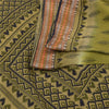 Sanskriti Vintage Sarees Green Indian Pure Cotton Printed Sari 5yd Craft Fabric