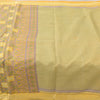 Sanskriti Vintage Sarees Indian Green Pure Cotton Printed Sari 5yd Craft Fabric