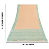 Sanskriti Vintage Sarees Peach/Green Pure Cotton Printed Sari 5yd Craft Fabric