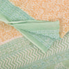 Sanskriti Vintage Sarees Peach/Green Pure Cotton Printed Sari 5yd Craft Fabric