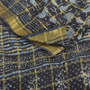 Sanskriti Vintage Sarees Black Zari Woven Pure Cotton Printed Sari Craft Fabric