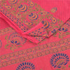 Sanskriti Vintage Sarees Pink 100% Pure Cotton Printed Sari 5yd Craft Fabric