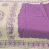 Sanskriti Vintage Sarees Purple Hand Block Printed Pure Cotton Sari 5yd Fabric