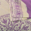 Sanskriti Vintage Sarees Purple Hand Block Printed Pure Cotton Sari 5yd Fabric