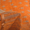 Sanskriti Vintage Sarees Indian Orange Pure Cotton Printed Sari 5yd Craft Fabric