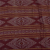 Sanskriti Vintage Sarees Green/Red Ikat Hand Woven Pure Cotton Sari 5+yd Fabric