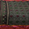 Sanskriti Vintage Sarees Black Pure Cotton Printed Sari 5+yd Soft Craft Fabric