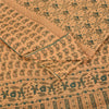 Sanskriti Vintage Sarees Peach/Green Pure Cotton Printed Sari 5+yd Craft Fabric